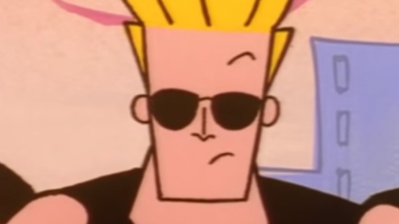 Johnny Bravo smirking with sunglasses