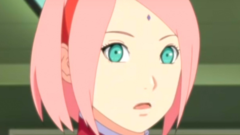 Sakura looking puzzled