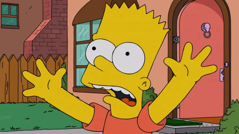 Bart Simpson at the chalkboard in the opening to The Simpsons