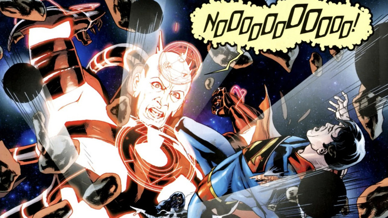 An infinite Lex Luthor chooses to attack Superman in Action Comics #900 (2011)