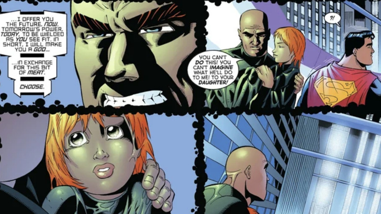 Lex Luthor considers giving his daughter Lena to Brainiac 13 in Action Comics #763 (2000)