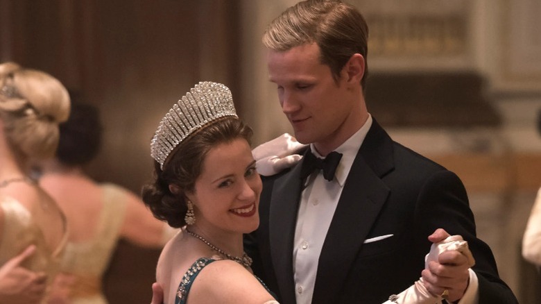 Matt Smith dancing with Claire Foy