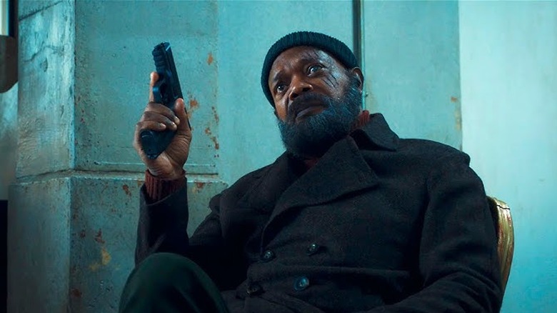 Nick Fury with a gun