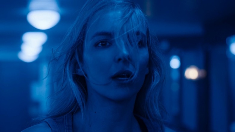 Villanelle in blue lighting