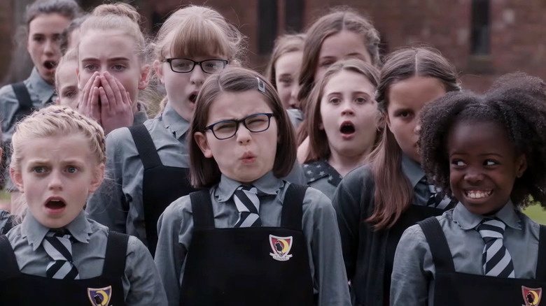 Worst Witch students grimacing