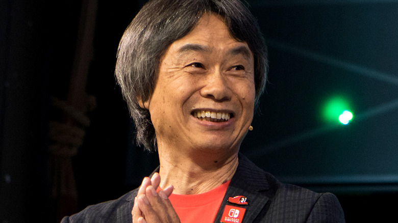 Shigeru Miyamoto with clasped hands