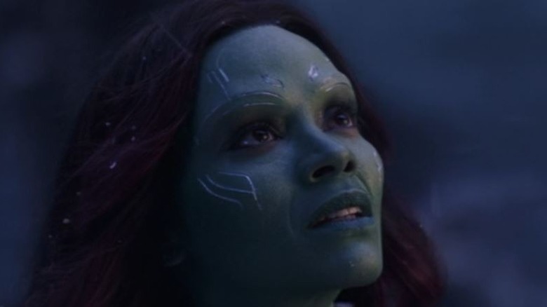 Gamora looks at Thanos