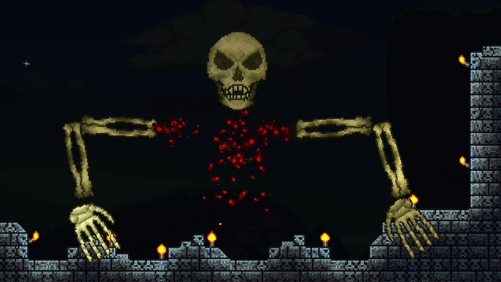 Skeletron blood shower