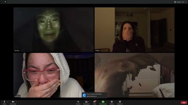 Women afraid in Zoom thumbnails