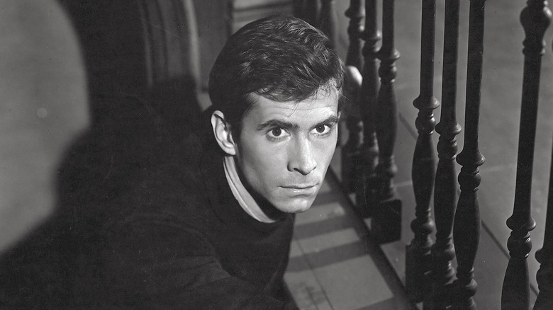Norman Bates at the bottom of the staircase