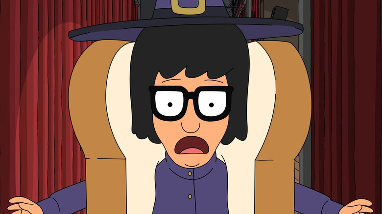 Tina Belcher dressed as a sandwich witch