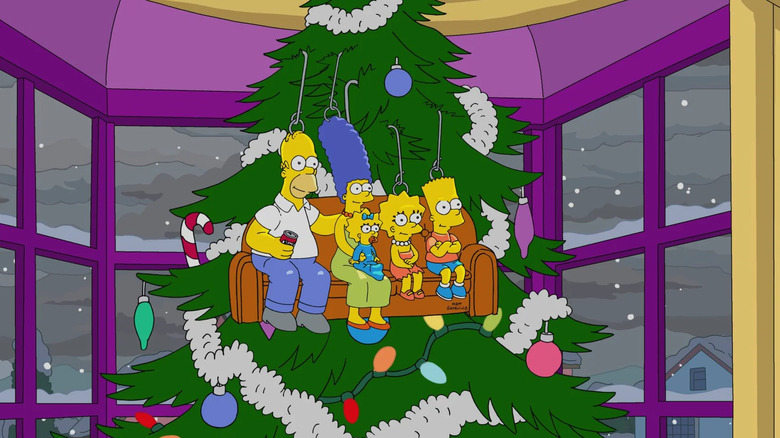 Simpson family ornament on tree 