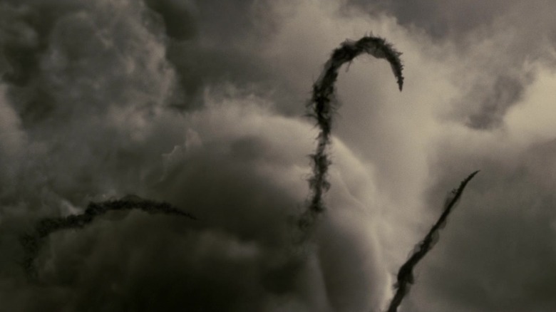 Flying Death Eaters in sky