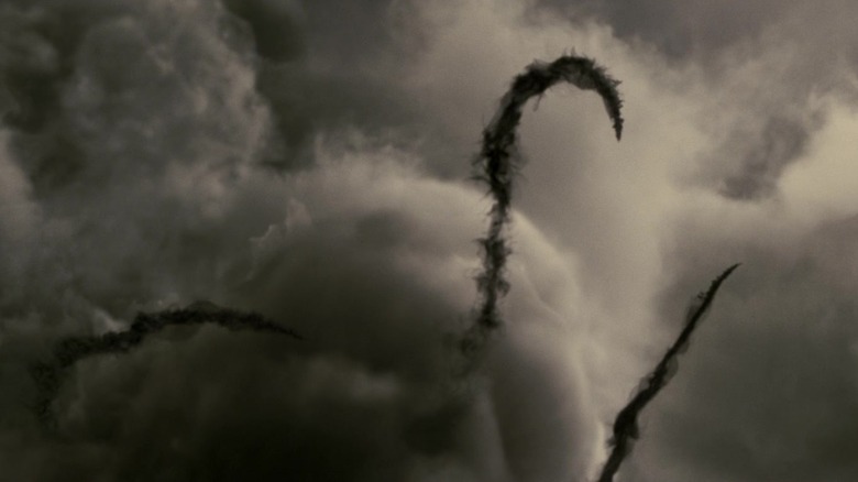 Flying Death Eaters in sky