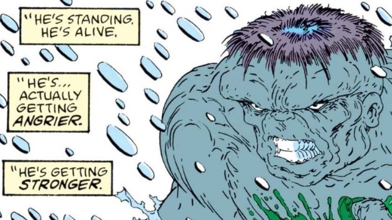 The gray Hulk healing
