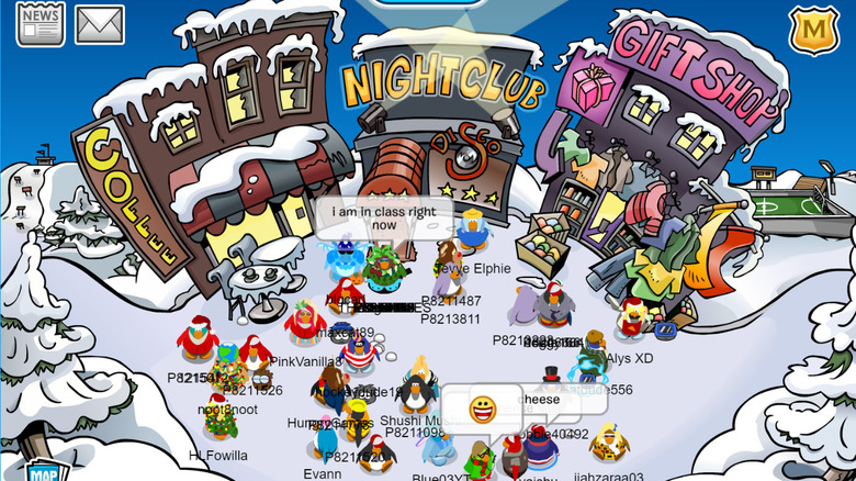 Group of Club Penguin users chatting