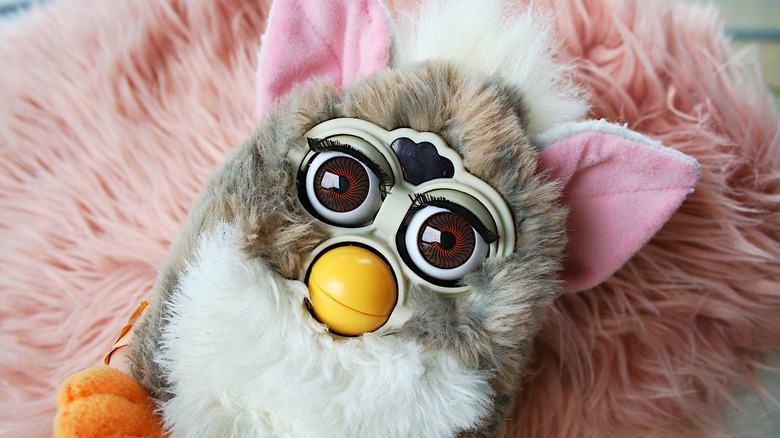 Furby on a pillow
