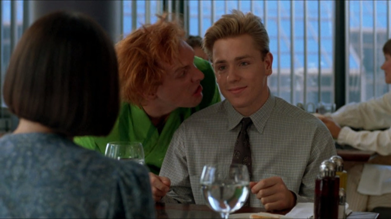 Drop Dead Fred mocks Mickey Bunce as he's at lunch with Lizzie