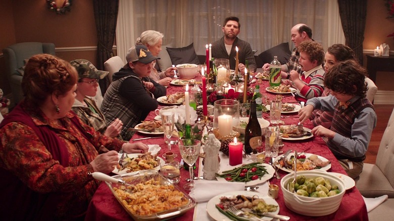 Engel family eating dinner