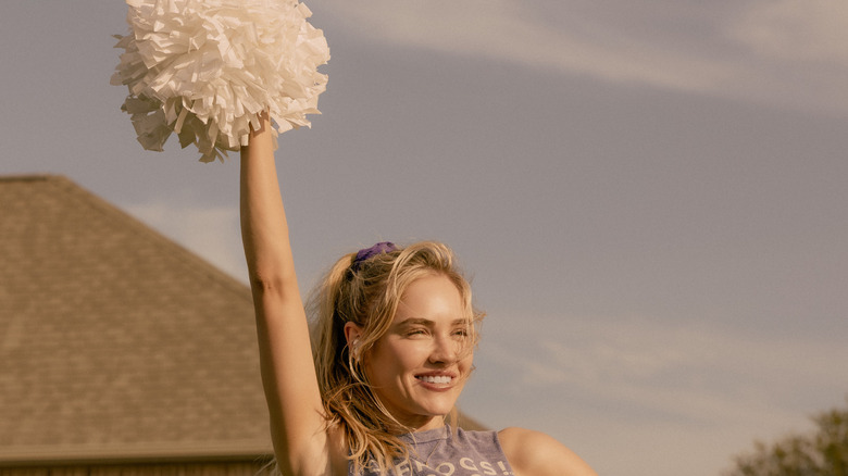 Ainsley cheerleading in "Landman"