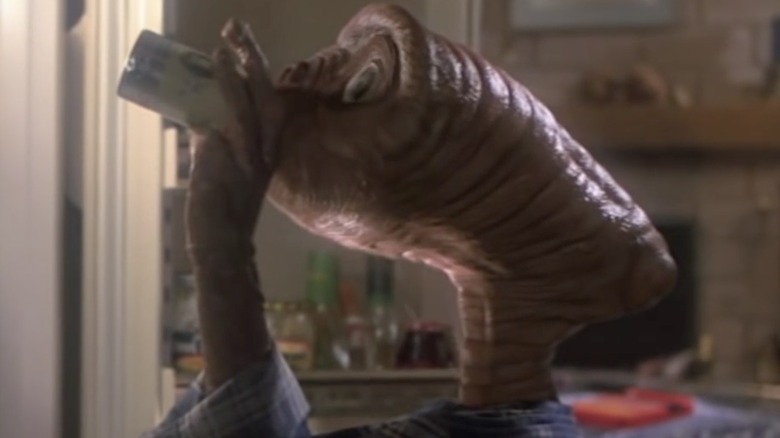 E.T. drinking beer
