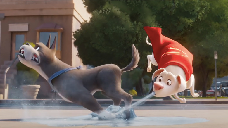 Krypto blows ice breath on Ace