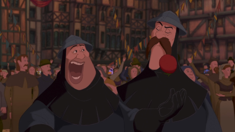 Guards tossing tomatoes