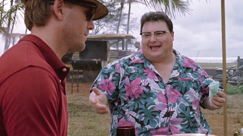 Nedry and Dodgson on the beach
