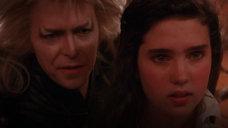 David Bowie as the Goblin King and Jennifer Connelly as Sarah in Labyrinth