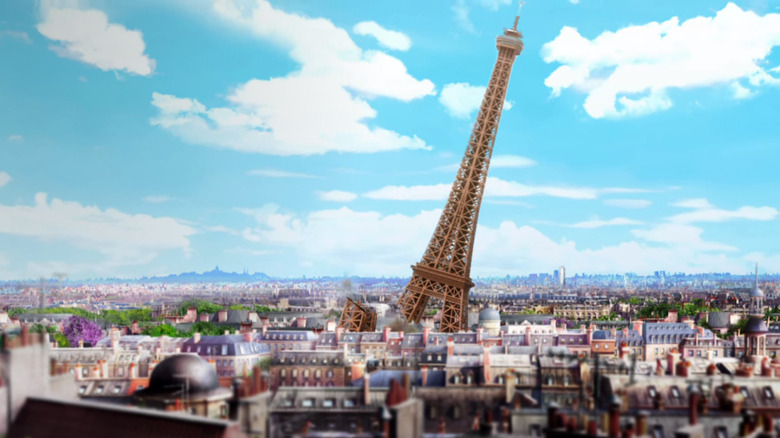 Eiffel Tower collapsing