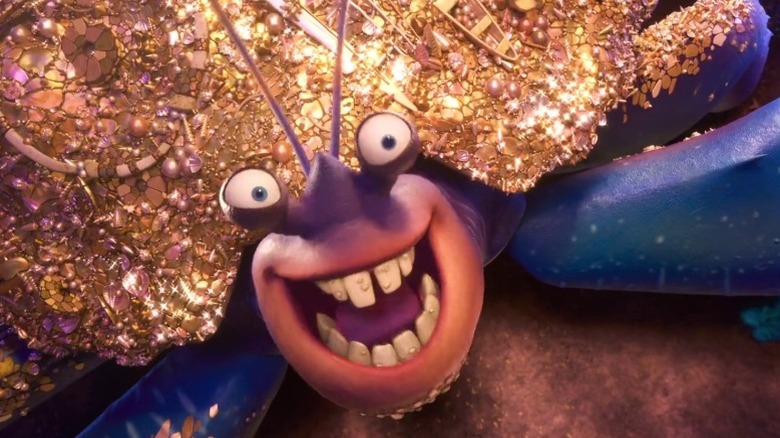 Tamatoa smiling and opening his mouth while looking up