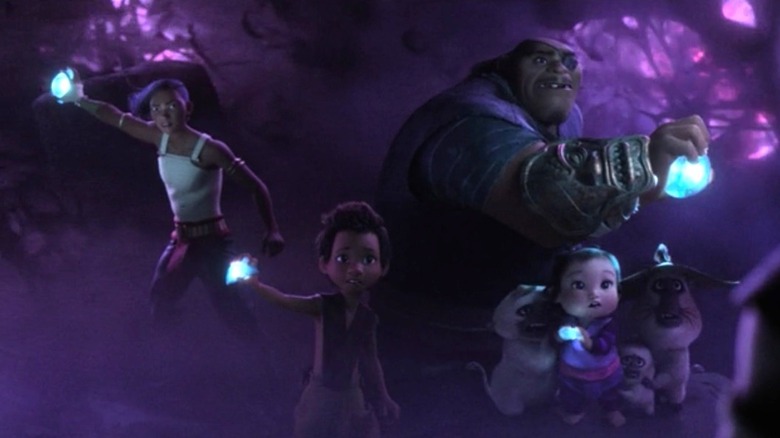 Raya's friends fight the Druun in Raya and the Last Dragon