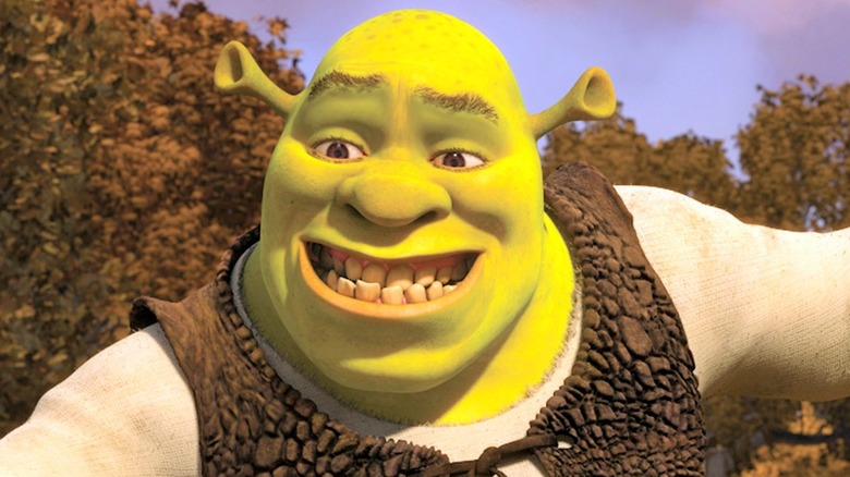 Shrek bears his teeth in smile