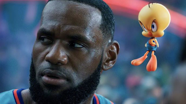 LeBron James and Tweety in "Space Jam: A New Legacy"