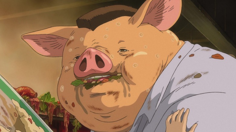 Chihiro's father transforming into pig