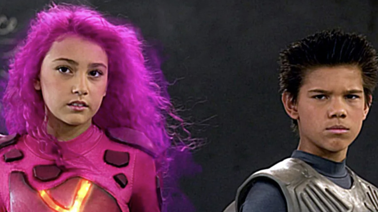 Lavagirl and Sharkboy look up defiantly