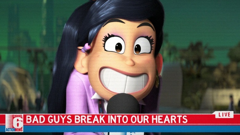 Tiffany Fluffit beaming during news report