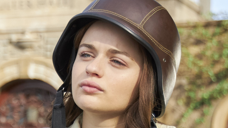 Joey King wearing helmet