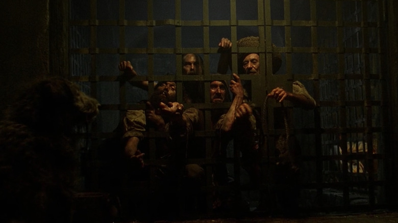 An iconic moment from Pirates of the Caribbean ride