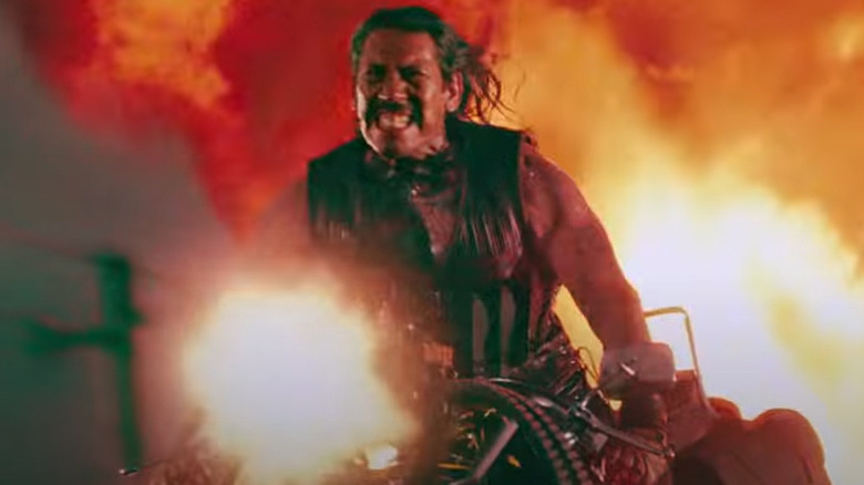 Machete on motorcycle explosion