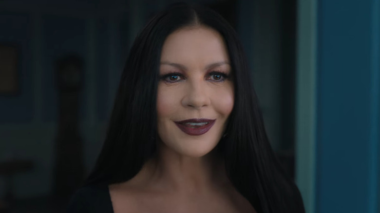 Morticia smiling