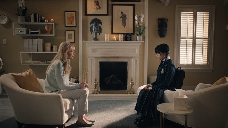 Wednesday sitting with her therapist