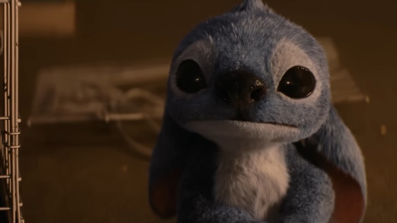 Stitch with sad expression and lowered ears