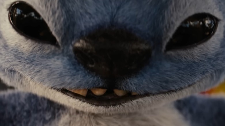 Stitch smirking mischievously