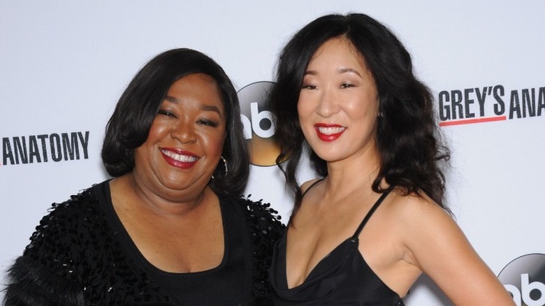 Shonda Rhomes and Sandra Oh at press event