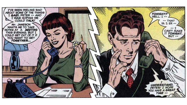 Spider-Man Peter Parker and Betty Brant comic panel