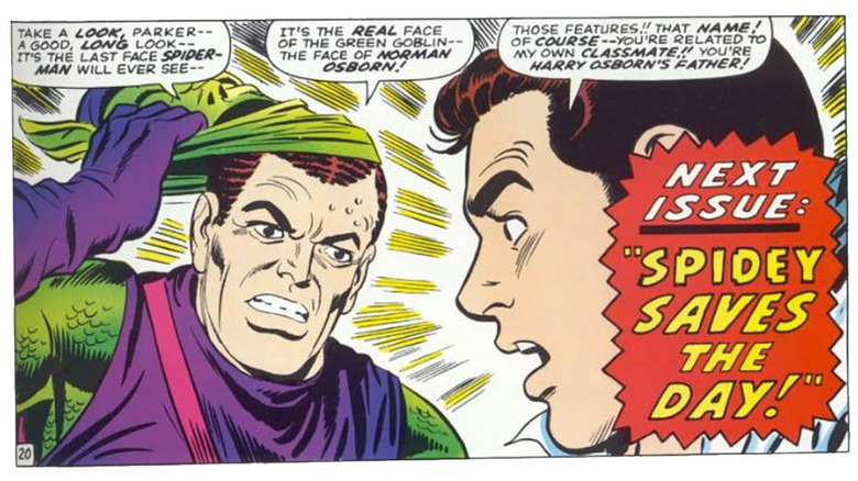 Peter Parker and Green Goblin comic panel