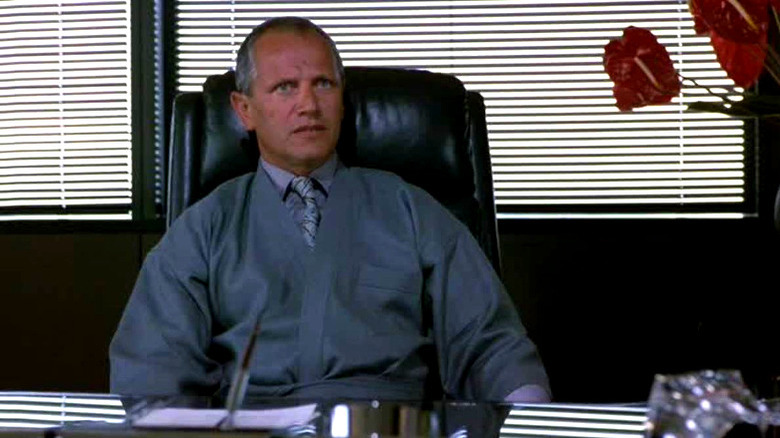 Steven Berkoff scowling