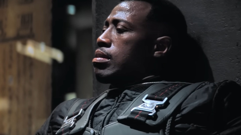 Blade leaning against  wall