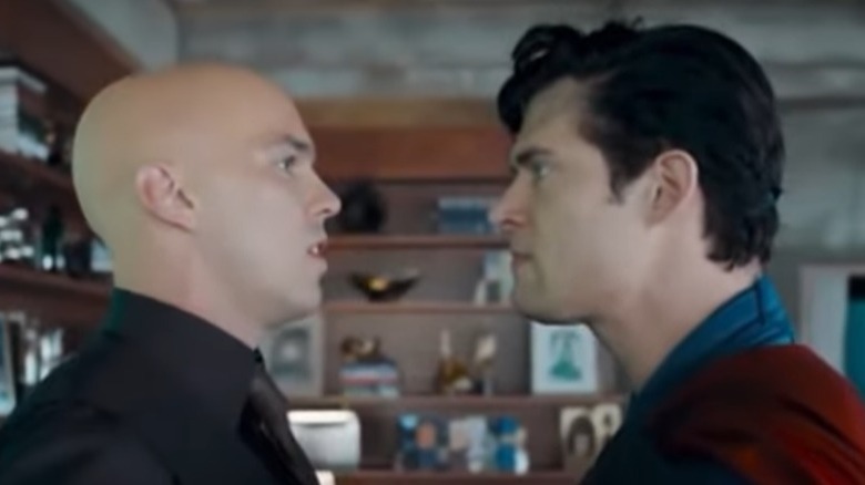 Superman facing off with Lex Luthor